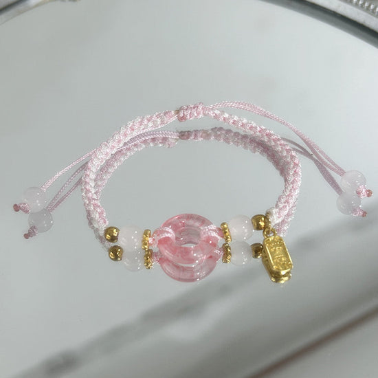 Girl Peach Blossom Color Matching Couple Safety Bracelet