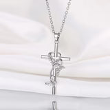Exquisite Elegant Butterfly Cross Pendant Necklace