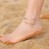 Side Tablet Chain Double Layer Twin Letter Pendant Anklet Ornamen