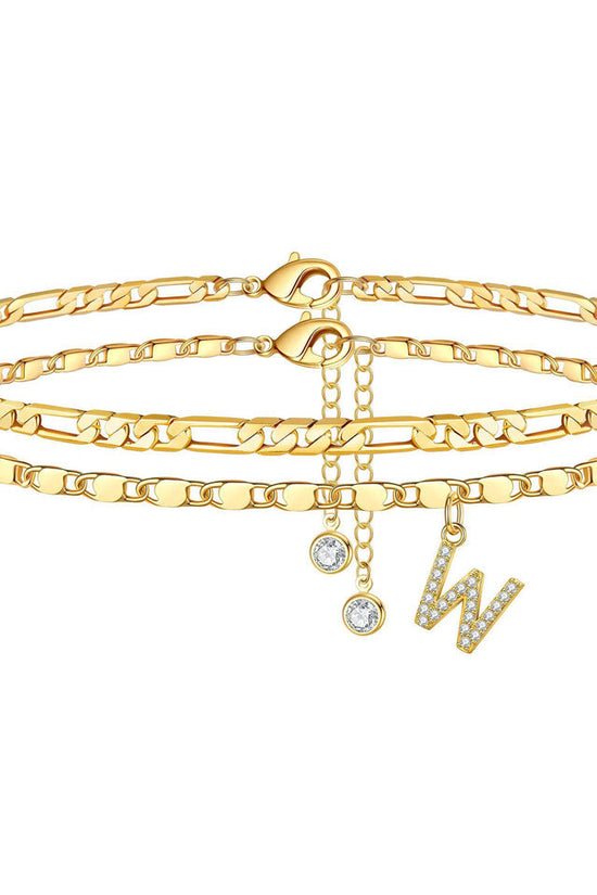 Side Tablet Chain Double Layer Twin Letter Pendant Anklet Ornamen