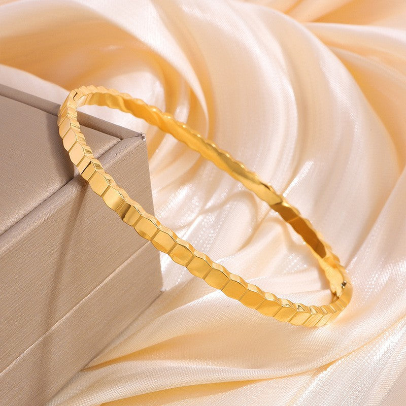Irregular Honeycomb Fashion Minimalist Titanium Steel Bracelet