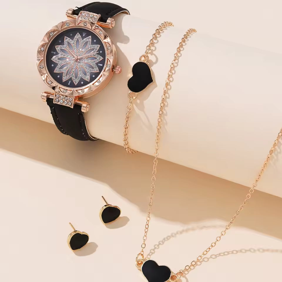 Rotating ladies net red quartz watch casual