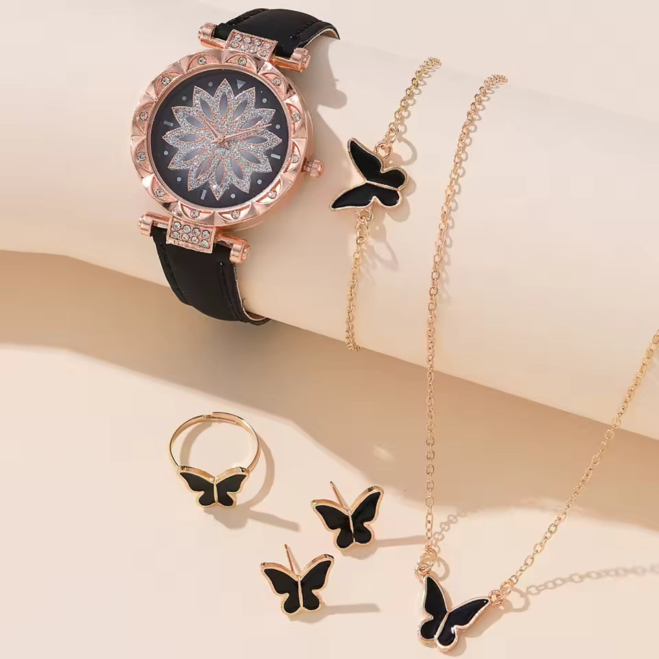 Rotating ladies net red quartz watch casual