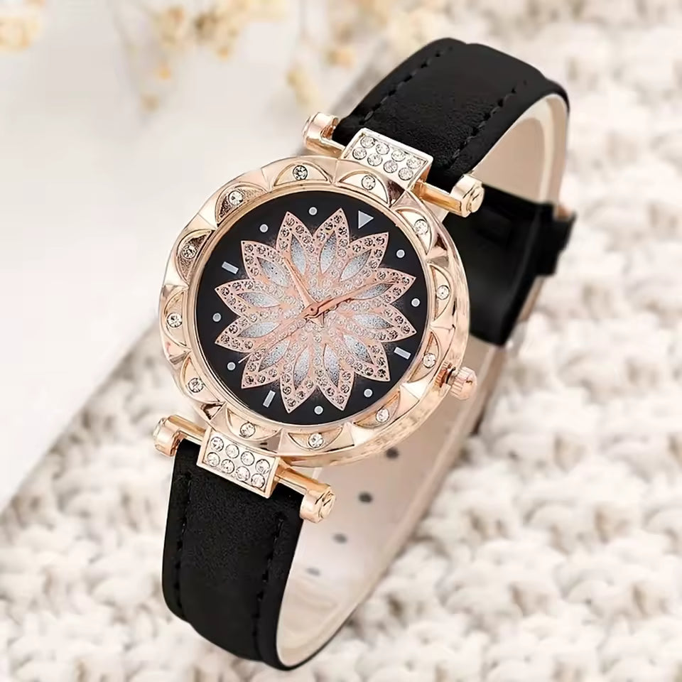 Rotating ladies net red quartz watch casual
