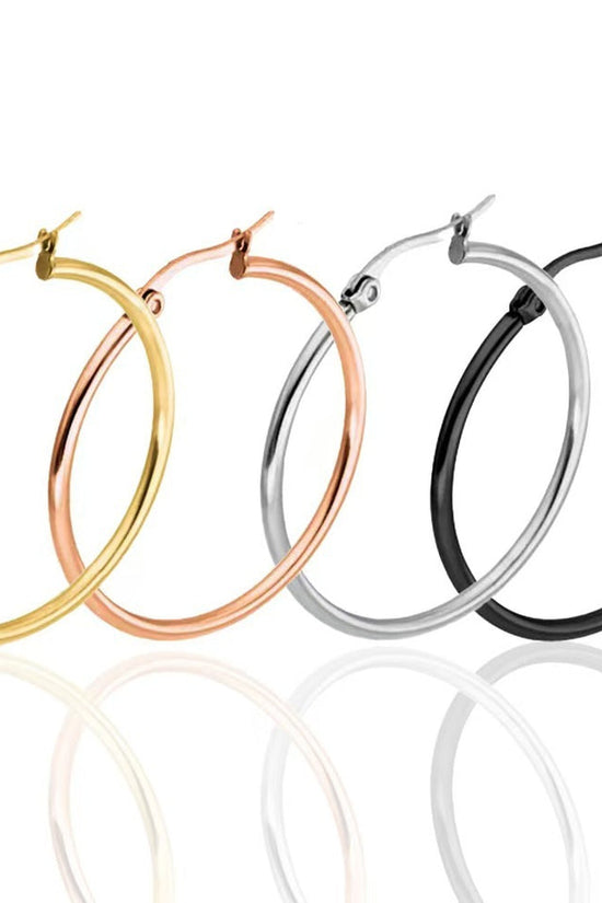 316L Stainless Steel Large Circle Coil Earrings