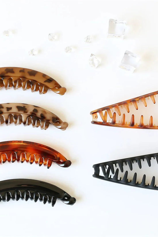 Frosted Solid Color Banana Hair Clips – Fashion Ponytail Barrettes & Hair Claws for Women