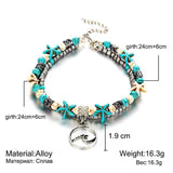 Simplicity Anklets Green Blue Color Star Fish Anklet Women Beach Foot Jewelry Leg Chain Ankle Bracelets Foot Accessory