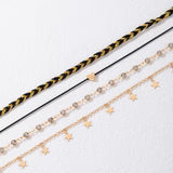 Korean Style Alloy Diamond XINGX Pendant Anklet Four-piece Set