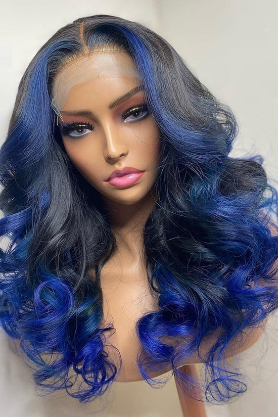 Gradient Orange Yellow Blue And Green Real Hair Headgear