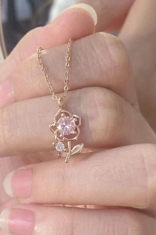 French Gentle Rose Necklace For Women