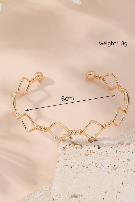 Metal Twist Geometric Knot Winding Hollow Open-end High-grade Light Luxury Personality Fashion Ladies' Bracelet