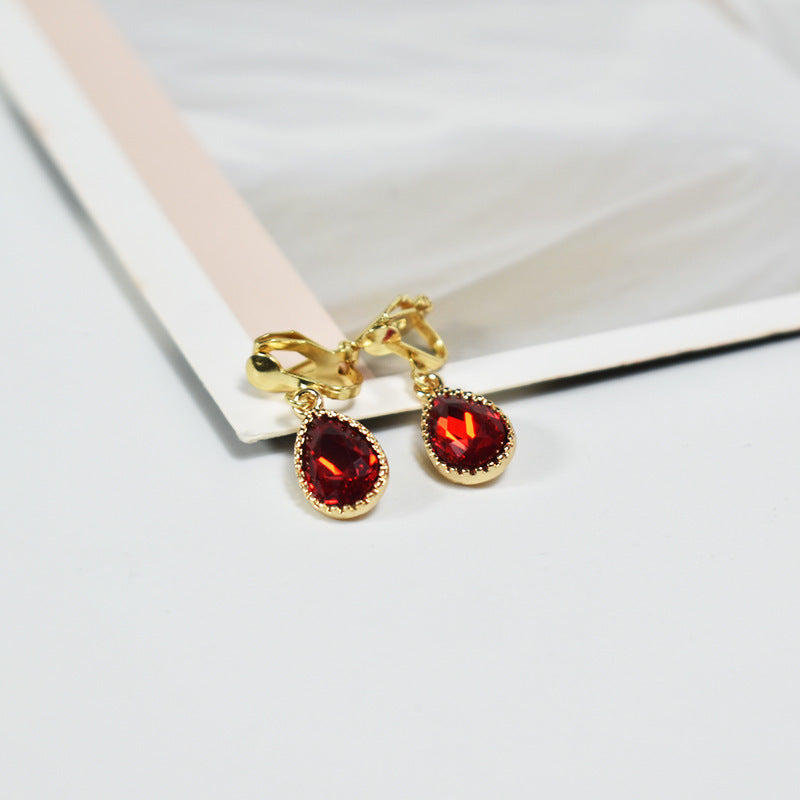 Red Large Pigeon Blood Red Gemstone Earrings