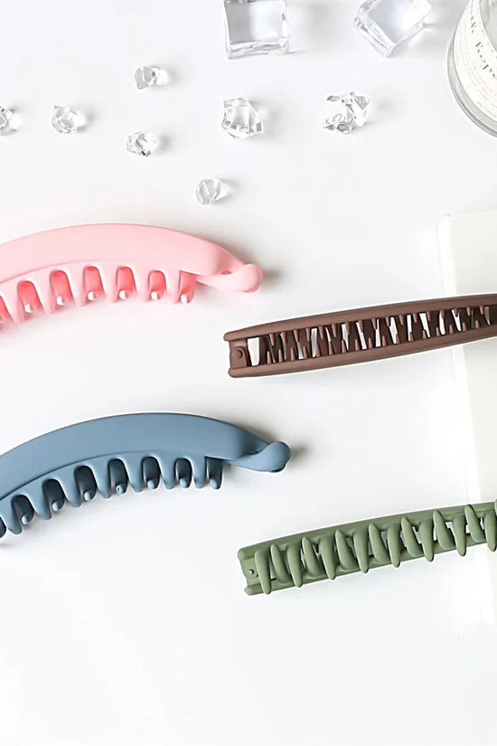 Frosted Solid Color Banana Hair Clips – Fashion Ponytail Barrettes & Hair Claws for Women