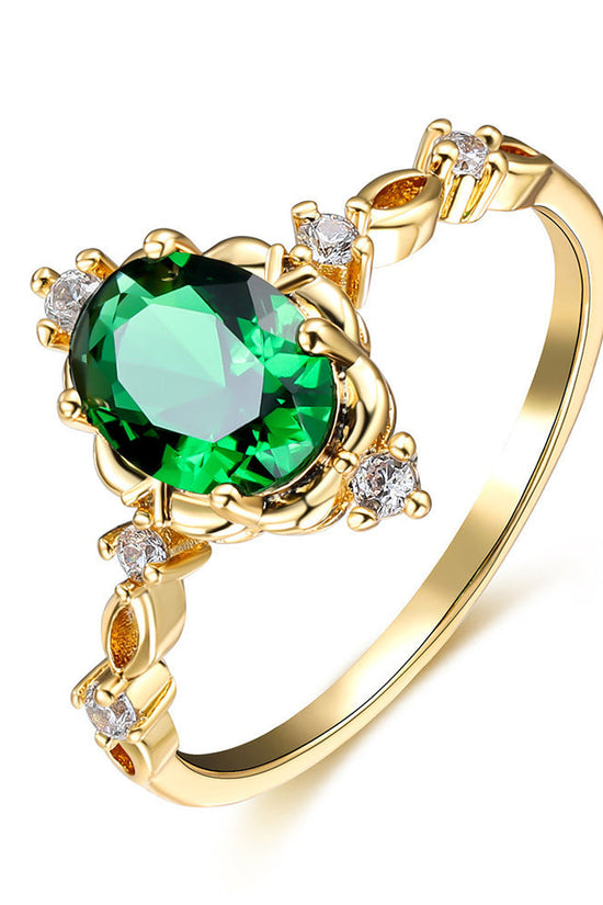 Drop-shaped Inlaid Zircon Alloy Ring
