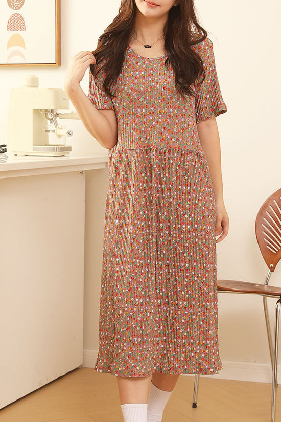 Comfortable Nightdress Women's Short Sleeve Floral Slimming Dress