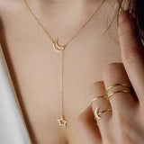 Moon Star Necklace Clavicle Chain Short Necklace
