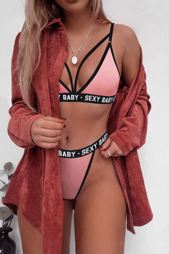 Women's European And American Alphabet Three Point Bikini Swimsuit Set