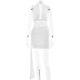 V-neck Lace Stitching Halter Ribbon Hip Skirt