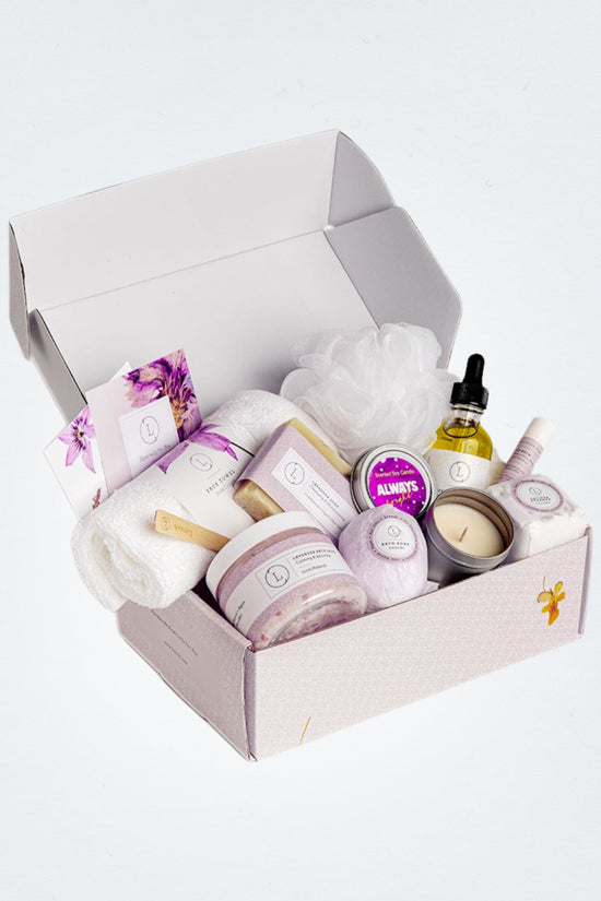 Bath Bomb and Shower Steamer Lizush All Natural Lavender Gift Box with - bath & body products